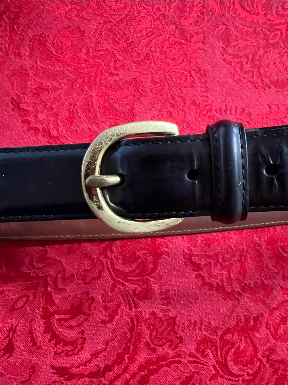 Coach Black Leather Belt Men’s Size 36 Solid Brass Buckle Costa Rica